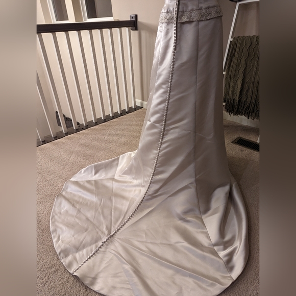 Oleg Cassini Silver/Champagne Wedding Gown - Picture 4 of 6